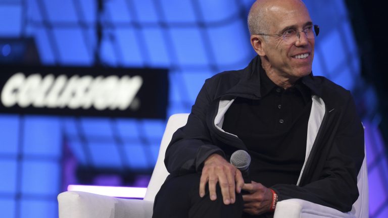 Jeffrey Katzenberg speaking on stage at Collision 2022 in Toronto