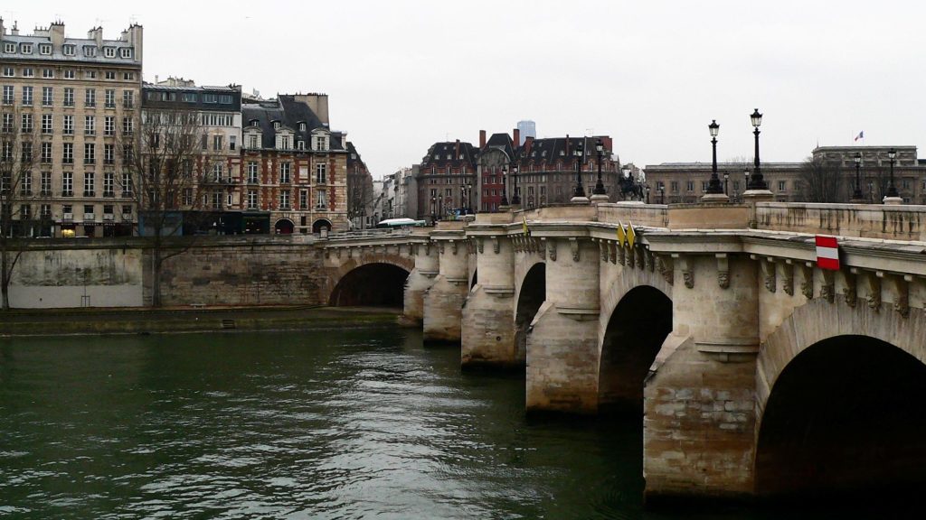 The Pont Neuf bridge in Paris, the real-life landmark that Leos Carax and cinematographer Jean-Yves Escoffier recreated as a full-scale film set for The Lovers on the Bridge
