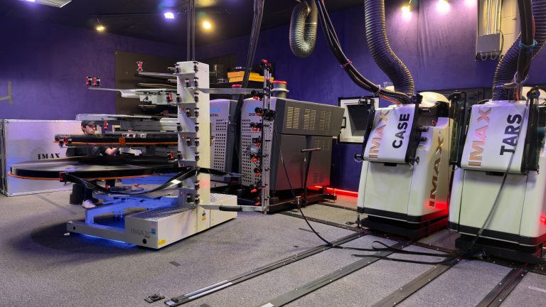 Reels of physical IMAX 70mm film negative from Christopher Nolan film The Odyssey, © Universal Pictures
