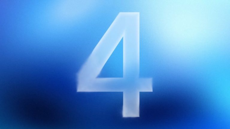 Google's Gemini 4 Argon announcement header showing a large soft-focus number 4 on a blue gradient