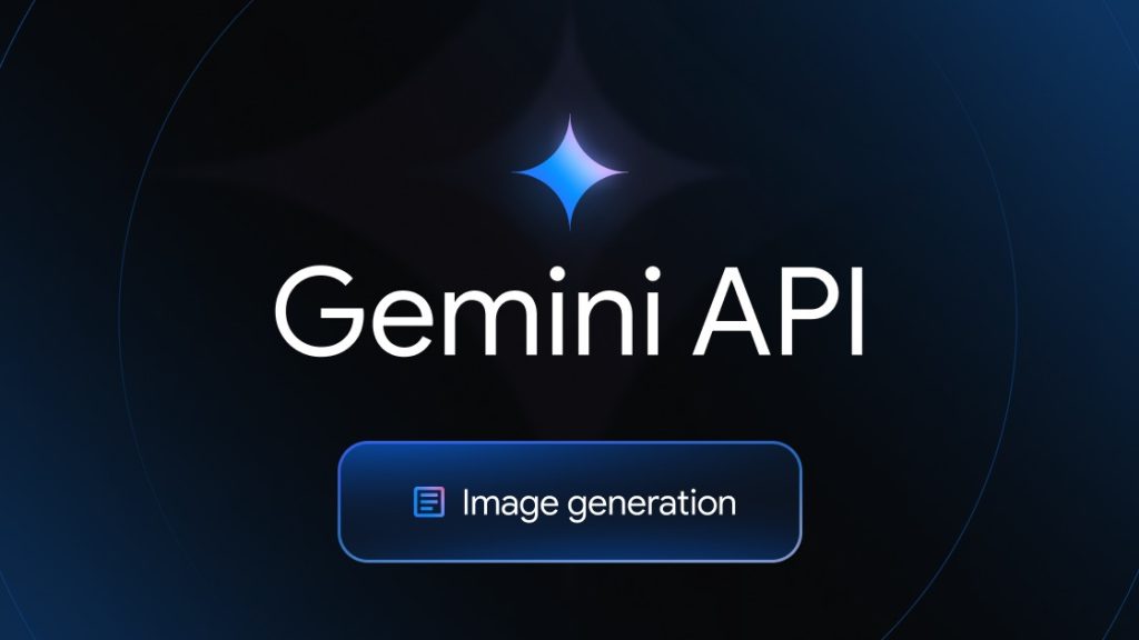 Gemini API Image generation title card with the Gemini star logo on a dark blue background